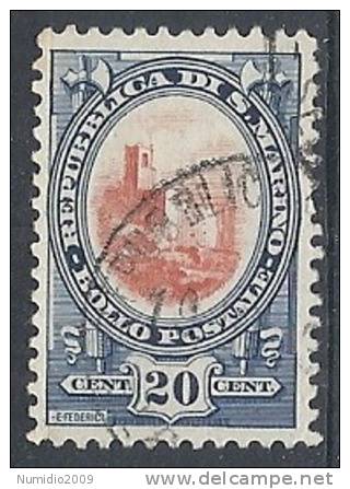 1929-35 SAN MARINO USATO VEDUTA 20 CENT - RR10219-2 - Used Stamps