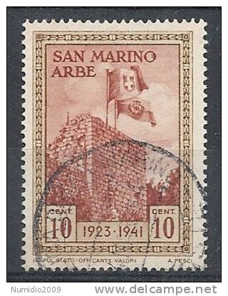 1942 SAN MARINO USATO ARBE 10 CENT - RR10220 - Used Stamps