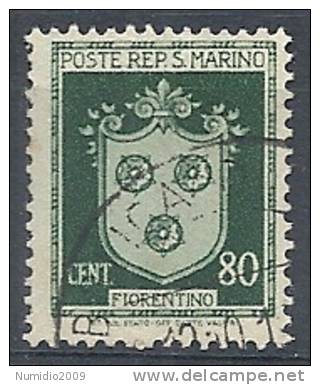 1945-46 SAN MARINO USATO STEMMI 80 CENT - RR10222 - Gebraucht