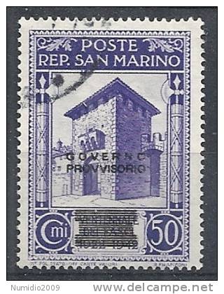 1943 SAN MARINO USATO GOVERNO PROVVISORIO 50 CENT - RR10225 - Usados