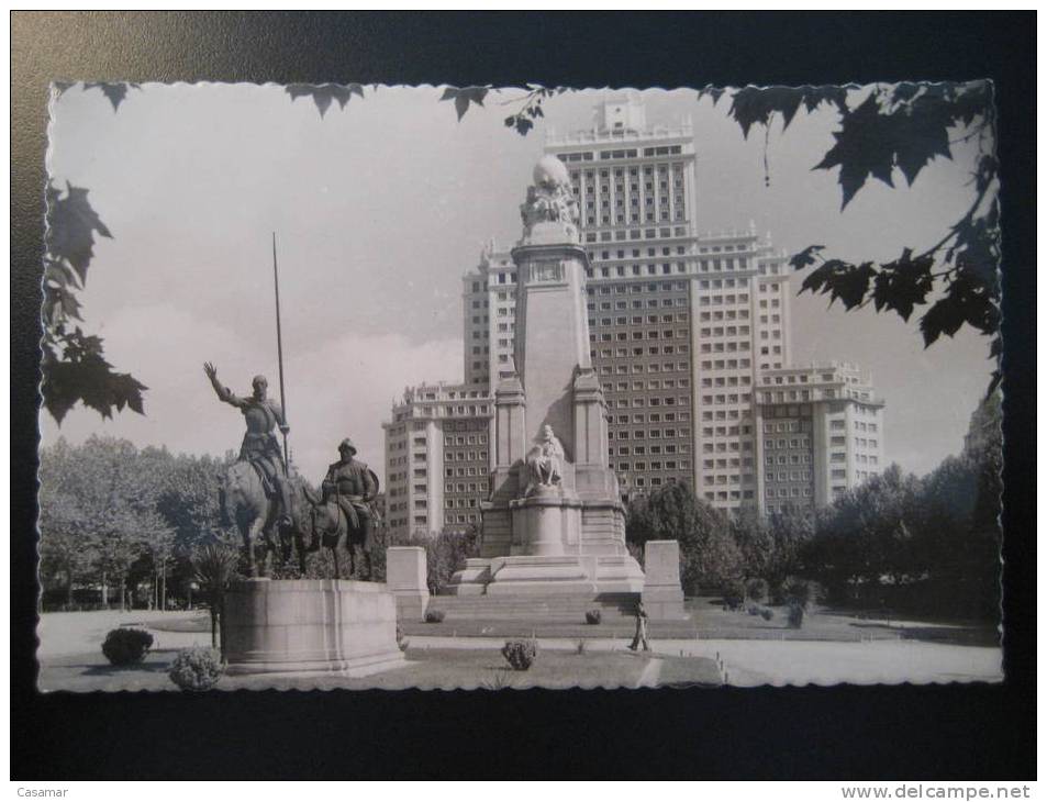 SPAIN Madrid Square Cervantes Quijote Post Card - Escritores