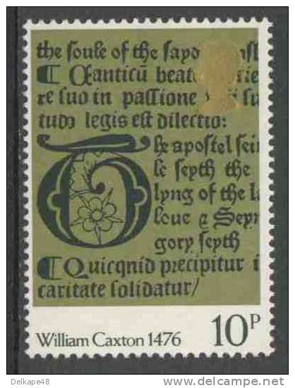 Great Britain 1976 Mi 720 YT 804 SG 1015 ** 500th Anniv. British Printing, William Caxton Fonts (1476) Schrifttypen - Andere & Zonder Classificatie