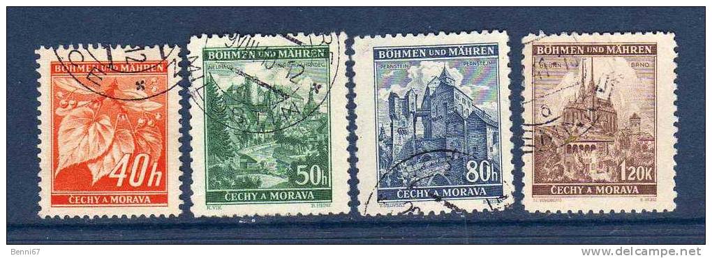 BOHEME ET MORAVIE Bohmen Mahren 1940 Mi 38/41  Obl - Used Stamps