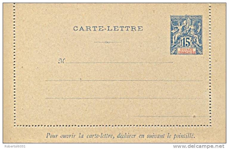 French Guinea Postal Stationery Letter-card 15 C. Type "Groupe" Mint - Nuovi