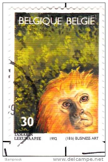 Belgium Scott 1471 Used VF 150 Years Off Antwerp Zoo (monkey)---------* - Used Stamps