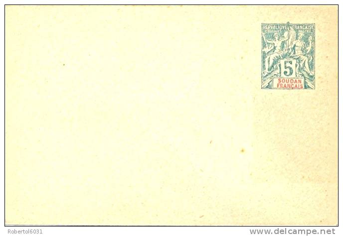 French Sudan Postal Stationery Envelope 5 C. Type "Groupe" Mint - Ungebraucht