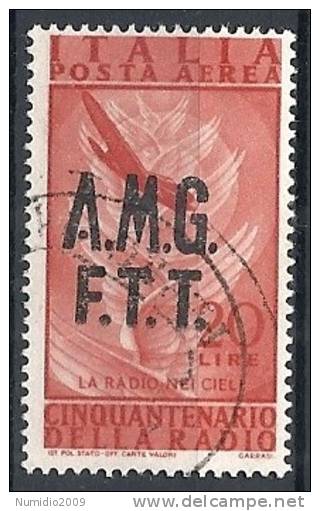 1947 TRIESTE A USATO POSTA AEREA RADIO 20 LIRE - RR10240 - Poste Aérienne