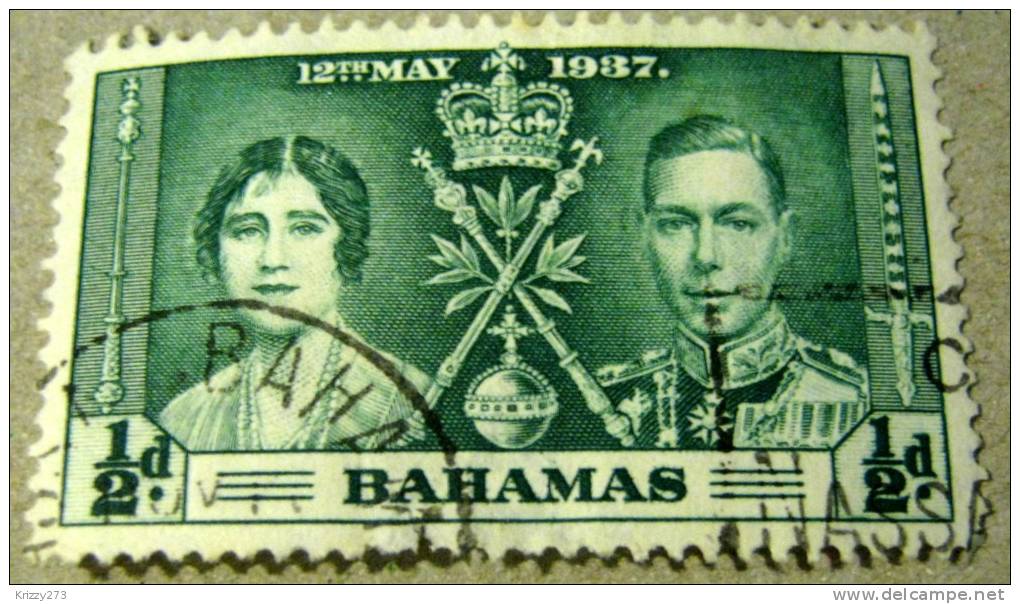 Bahamas 1937 Coronation King George VI And Queen Elizabeth 0.5d - Used - 1859-1963 Colonie Britannique