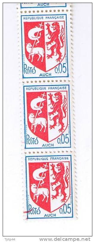 Blason De AUCH  N°1468  Nxx  En Bande De 11 Timbres Avec  2 N°rouge Au Verso + Tache Rouge Sur Timbre Du Bas. TTB - Roulettes