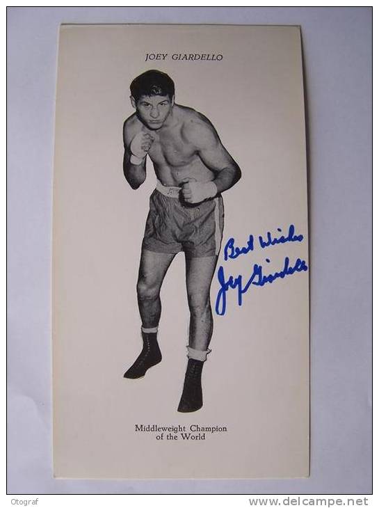 Boxe - Joey GIARDELLO - Signé / Hand Signed / Dédicace / Autographe Authentique - Boxe