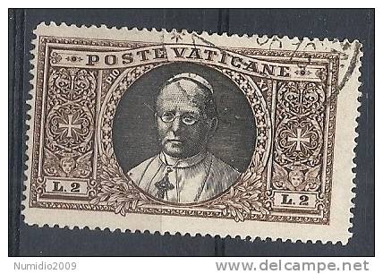 1933 VATICANO USATO MEDAGLIONI 2 LIRE - RR10288 - Oblitérés