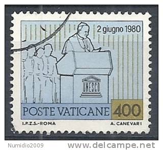 1981 VATICANO USATO I VIAGGI DEL PAPA GIOVANNI PAOLO II 400 LIRE - RR10302 - Used Stamps