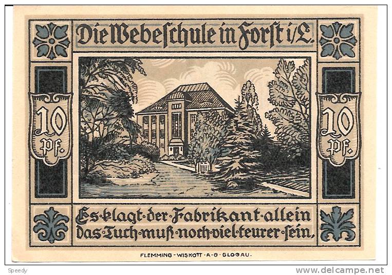 Noodgeld - Notgeld  STADT KREIS  FORST I. L.   10 Pfg 1921 - Andere - Europa