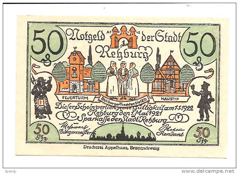 Noodgeld - Notgeld  STADT REHBURG  50 Pfg 1921 (Nr. 4) - Sonstige – Europa