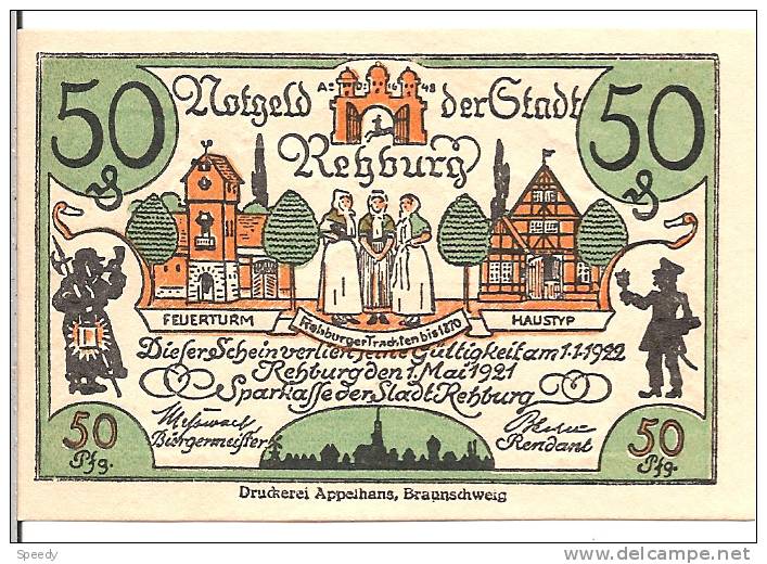 Noodgeld - Notgeld  STADT REHBURG  50 Pfg 1921 ( Nr. 3) - Sonstige – Europa