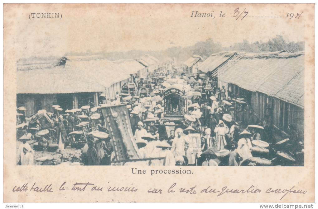 VIET NAM @ HANOI @ Une Procession @ TONKIN 1901 Indochine - Viêt-Nam