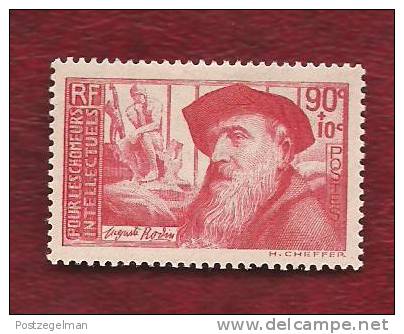 France 1937 Mint Hinged Stamp(s) Auguste Rodin 90  Cent Red Nr. 352 - Unused Stamps