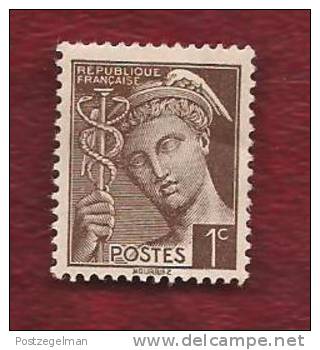 France 1938 Mint  Hinged Stamp(s) Mercure 1 Cent Brown Nr. 373 - Ungebraucht