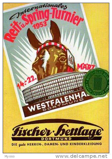 DORTMUND Westfalenhallen Reit Spring Turnier 1953, Repro, Fisher Hettlage, Cheval - Dortmund