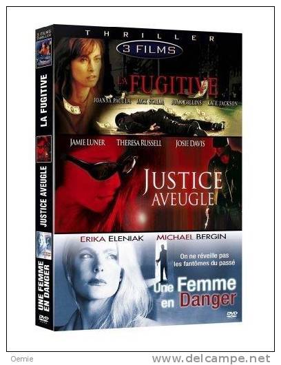 3 DVD  °°° LA FUGITIVE°° JUSTICE AVEUGLE °° UNE FEMME EN DANGER °°°°°°°°°°° - Crime