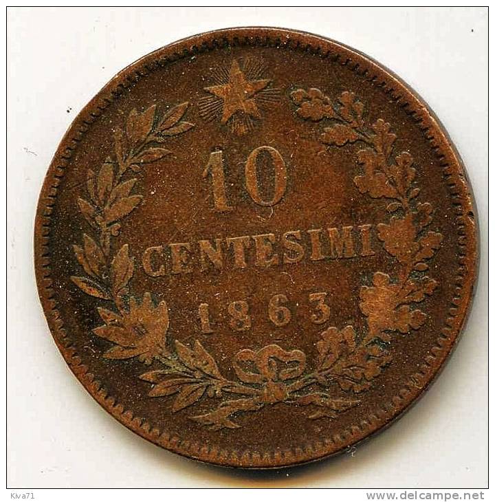 10 Centimi  "ITALIE"   1863  TTB/VF - 1861-1878 : Victor Emmanuel II