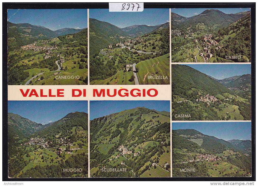 Valle Di Muggio (Caneggio Bruzella Cabbio Casima Monte Scudellate Muggio) Pli Coin G. En Ht (scan); Form. 10 / 15 (8977) - Muggio