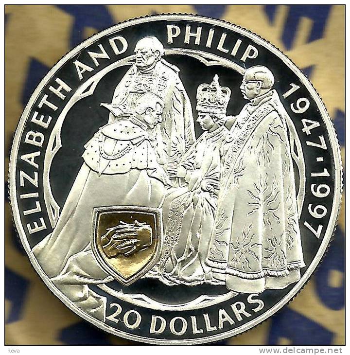 NEW ZEALAND $20 DOLLARS 50T ANN OF MARRIAGE FRONT QEII HEAD BACK 1997 AG SILVER PROOF KM? READ DESCRIPTION CAREFULLY !!! - Neuseeland