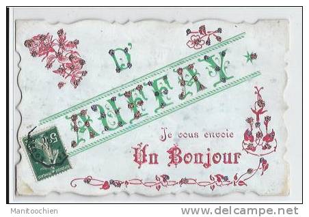 DEP 76 AUFFAY UN BONJOUR BELLE CARTE AVEC BRILLANTS - Auffay