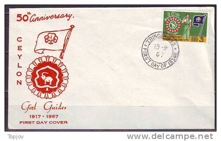 SRI LANKA - GIRL  GUIDES - SCOUTS - FDC  - 1967 - Other & Unclassified