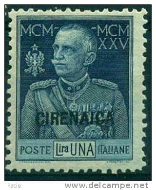 CIRENAICA 1925-26 GIUBILEO DEL RE LIRE 1 MNH** - Cirenaica