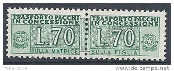 1955-81 ITALIA PACCHI IN CONCESSIONE STELLA 70 LIRE MNH ** - RR10319-3 - Colis-concession