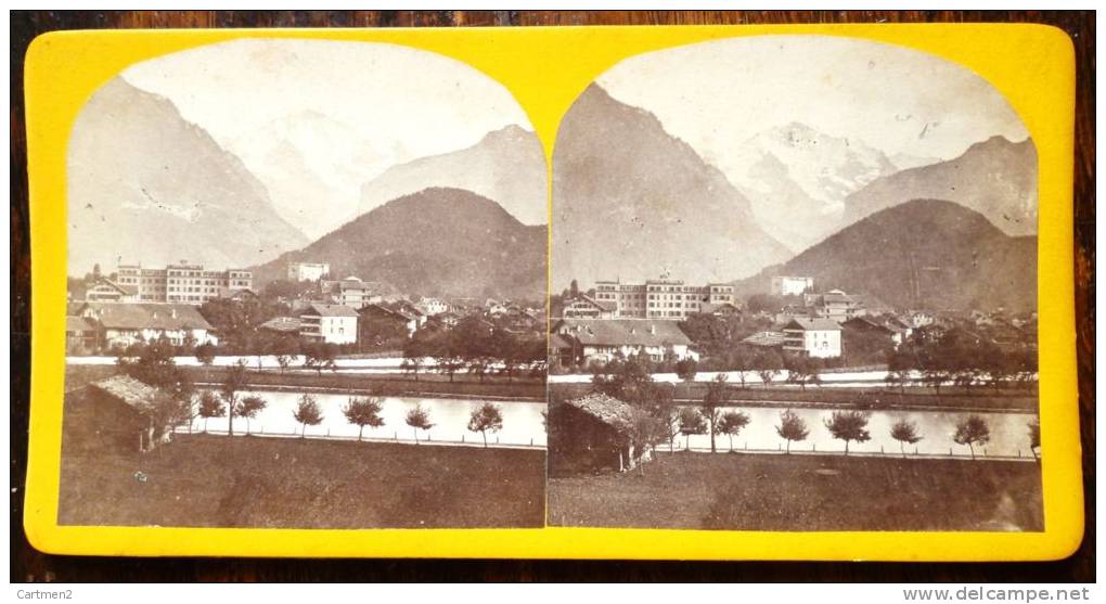 PHOTOGRAPHIE STEREO : INTERLAKEN SUISSE CANTON DE BERNE - Autres & Non Classés