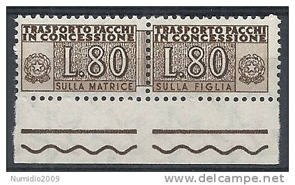 1955-81 ITALIA PACCHI IN CONCESSIONE STELLA 80 LIRE MNH ** - RR10325-4 - Consigned Parcels