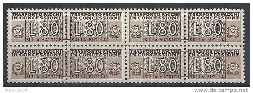 1955-81 ITALIA PACCHI IN CONCESSIONE STELLA QUARTINA 80 LIRE MNH ** - RR10326 - Consigned Parcels