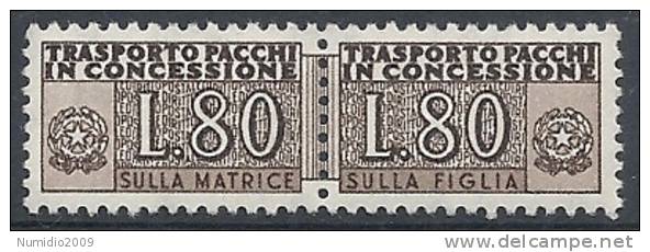 1955-81 ITALIA PACCHI IN CONCESSIONE STELLA 80 LIRE MNH ** - RR10327 - Colis-concession