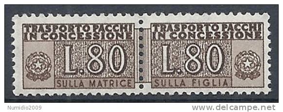 1955-81 ITALIA PACCHI IN CONCESSIONE STELLA 80 LIRE MNH ** - RR10327-3 - Consigned Parcels