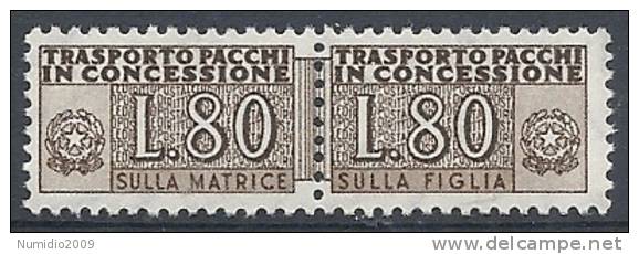 1955-81 ITALIA PACCHI IN CONCESSIONE STELLA 80 LIRE MNH ** - RR10327-4 - Colis-concession