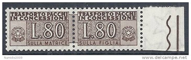 1955-81 ITALIA PACCHI IN CONCESSIONE STELLA 80 LIRE MNH ** - RR10327-5 - Concessiepaketten