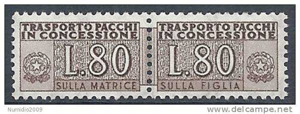 1955-81 ITALIA PACCHI IN CONCESSIONE STELLA 80 LIRE MNH ** - RR10327-6 - Colis-concession