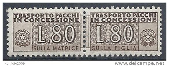 1955-81 ITALIA PACCHI IN CONCESSIONE STELLA 80 LIRE MNH ** - RR10328 - Colis-concession