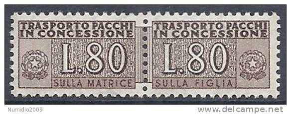 1955-81 ITALIA PACCHI IN CONCESSIONE STELLA 80 LIRE MNH ** - RR10328-4 - Pacchi In Concessione