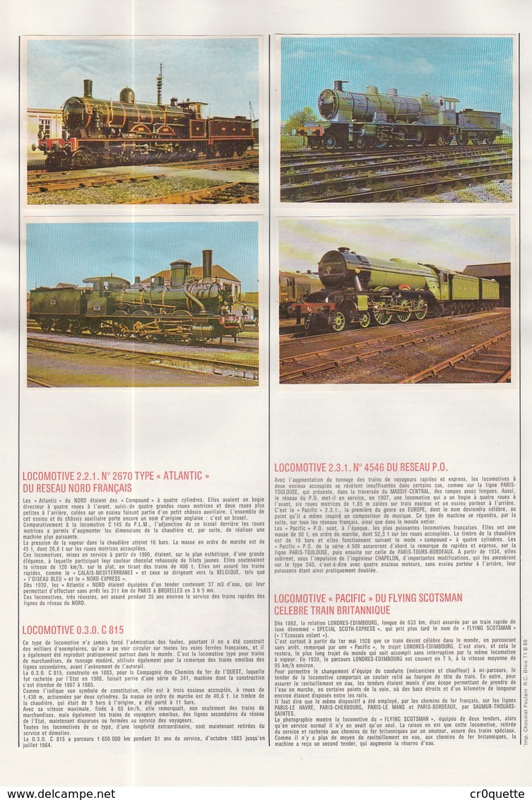 24 IMAGES CHOCOLAT POULAIN / CONNAISSANCE DU CHEMIN DE FER / LOCOMOTIVE - Railway