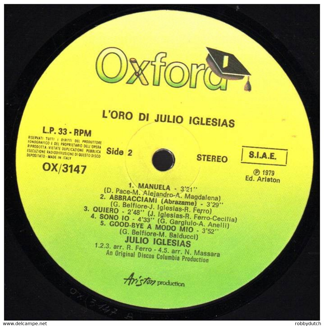* LP *  L'ORO DI JULIO IGLESIAS (Italy 1979) - Sonstige - Spanische Musik
