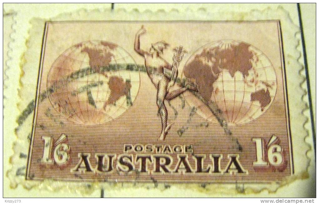 Australia 1934 Hermes And Globes 1s6d - Used - Gebraucht