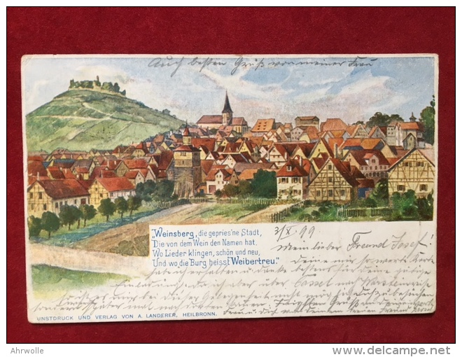 AK Weinsberg Kreis Heilbronn Litho 1899 - Heilbronn