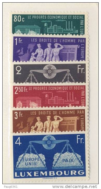 LUXEMBOURG 1951 UNIS POUR L EUROPE   YVERT N°443/48  NEUF MLH* - Ungebraucht
