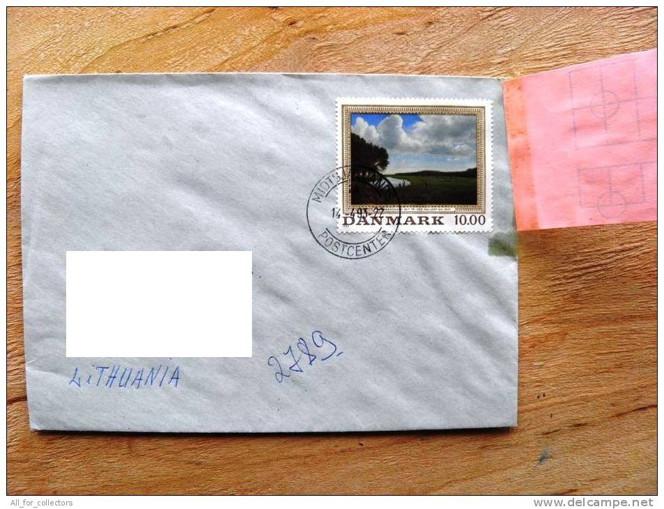 Cover Sent From Denmark To Lithuania, Art Painting - Cartas & Documentos