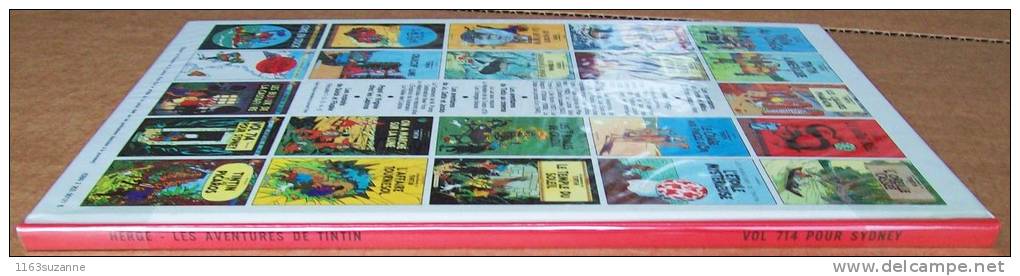 Hergé :  TINTIN - VOL 714 POUR SYDNEY > DI (dos Imprimé) Rouge, 4ème Plat C4 - Tintin