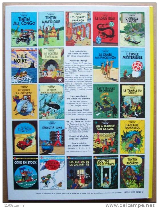 Hergé : TINTIN ET LES PICAROS > 1980, DI (dos Imprimé) Jaune, 4ème Plat C3 Ter - Tintin