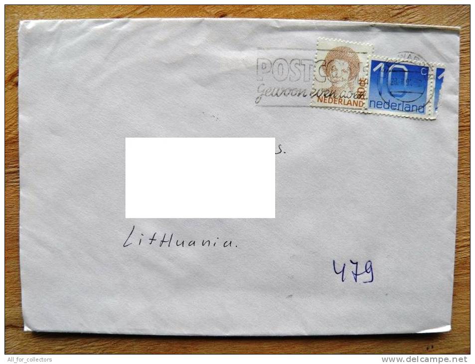 Cover Sent From Netherlands To Lithuania, 1994 - Lettres & Documents